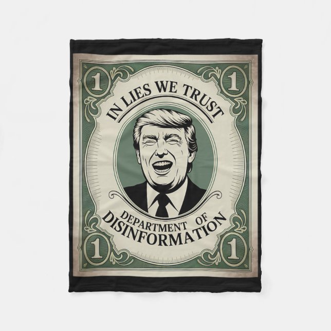 “trust Nobody” - Trump Nknote Parody _1  Fleece Blanket (Front)