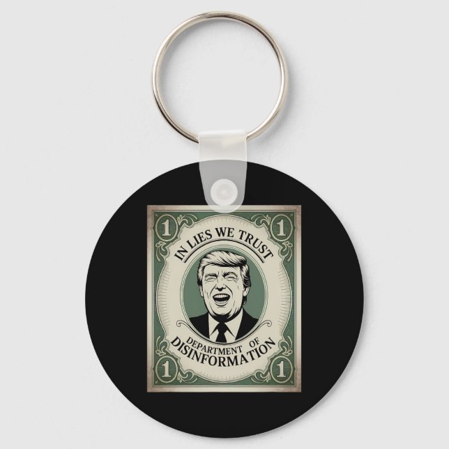 “trust Nobody” - Trump Nknote Parody _1  Key Ring (Front)