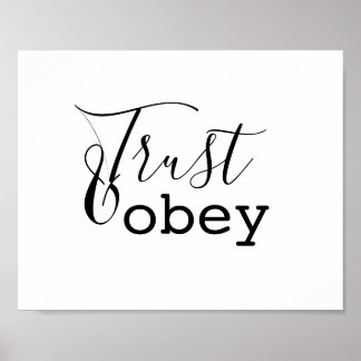 Trust & Obey - Christian Typography Poster