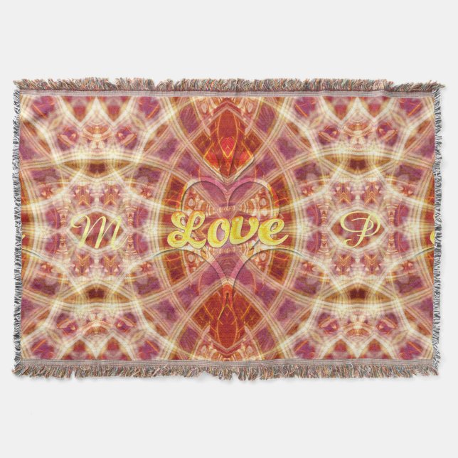 Trust on Love Geometric Art Woven Throw Blanket (Front)