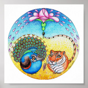 'Trust' Peacock and Tiger Poster