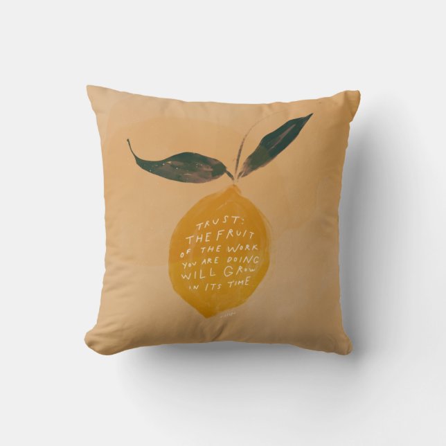 Trust quote and lemon  - inspirational home decor cushion (Front)