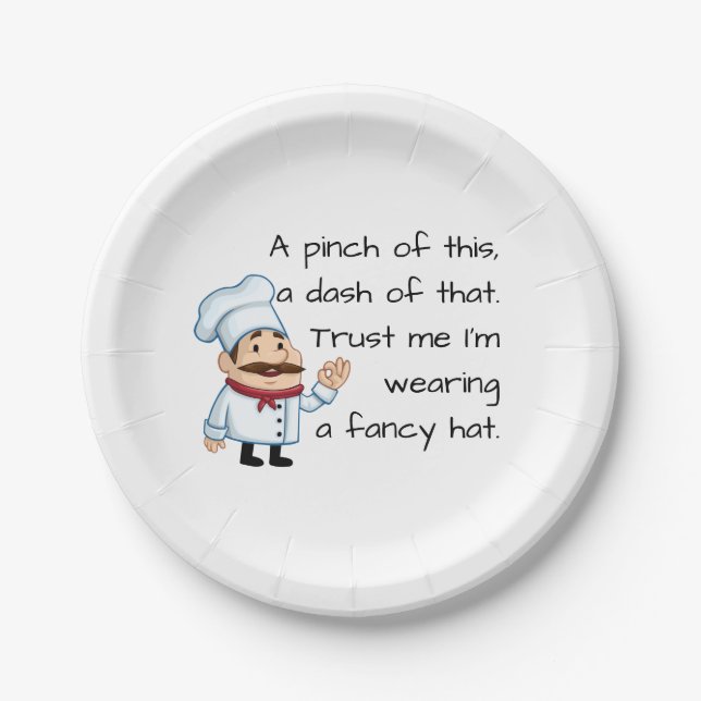 Trust the Chef Funny Poem Paper Plate (Front)