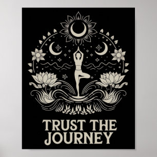 Trust The Journey Yoga Spiritual Boho Lotus Moon Poster