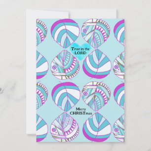 Trust The Lord Fish Leaves Purple Sky Christmas Holiday Card