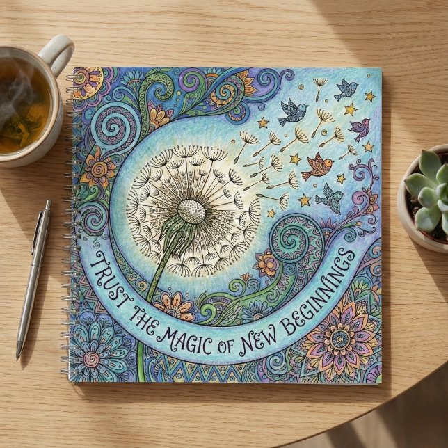 Trust The Magic of New Beginnings Spiral Notebook (Encourage someone special with this personalized, "Trust the magic of new beginnings" notebook!)