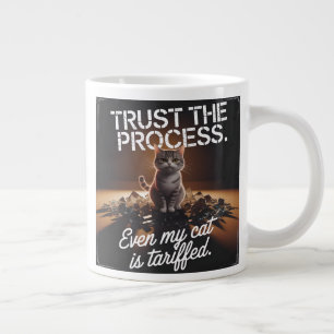 Trust The Process Cat Office Humour Meme Large Coffee Mug
