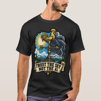 Trust the Sky Not the AI Weather Wisdom Quote T-Shirt
