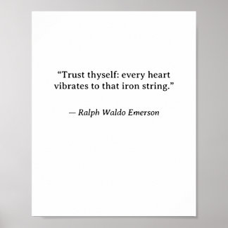 Trust Thyself — Ralph Waldo Emerson Minimalist Wal Poster