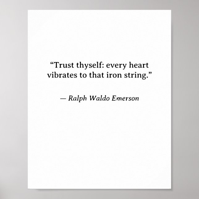 Trust Thyself — Ralph Waldo Emerson Minimalist Wal Poster (Front)
