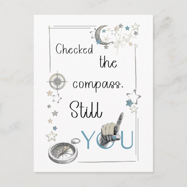 Trust Your Inner Compass. Self Care Afirmation Invitation Postcard (Front)
