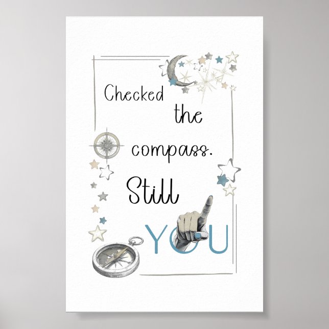 Trust Your Inner Compass. Self Care Afirmation Poster (Front)