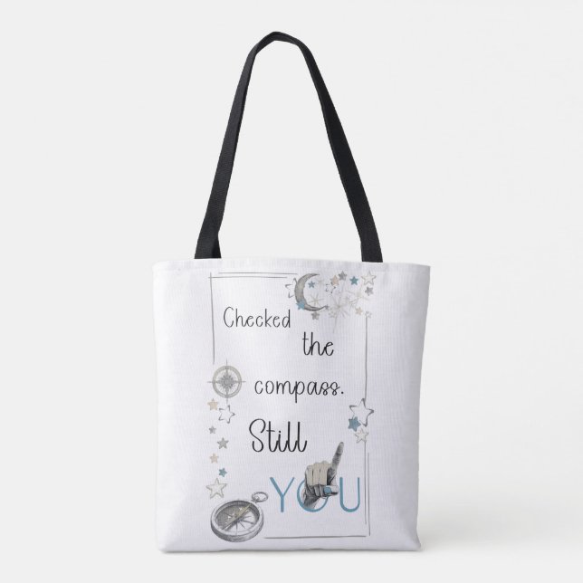 Trust Your Inner Compass. Self Care Afirmation Tote Bag (Back)