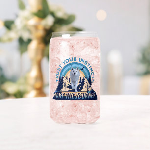 Trust Your Instincts Arctic Wolf Adventure Art Can Glass