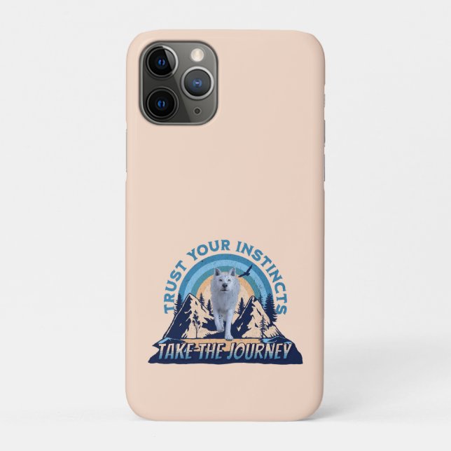 Trust Your Instincts Arctic Wolf Adventure Art Case-Mate iPhone Case (Back)