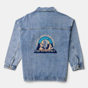 Trust Your Instincts Arctic Wolf Adventure Art Denim Jacket
