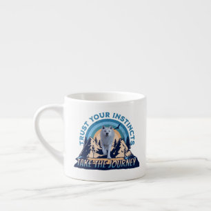 Trust Your Instincts Arctic Wolf Adventure Art Espresso Cup