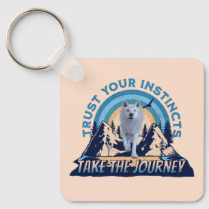 Trust Your Instincts Arctic Wolf Adventure Art Key Ring