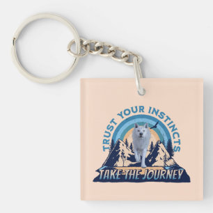 Trust Your Instincts Arctic Wolf Adventure Art Key Ring