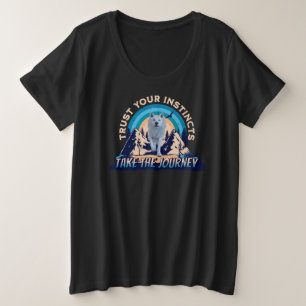 Trust Your Instincts Arctic Wolf Adventure Art Plus Size T-Shirt