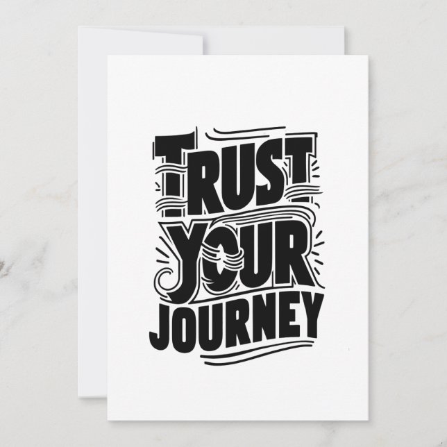 Trust Your Journey Vertical Typography Art Holiday Card (Front)