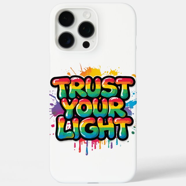 Trust Your Light Rainbow Pride Quote Case-Mate iPhone Case (Back)