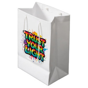 Trust Your Light Rainbow Pride Quote Medium Gift Bag