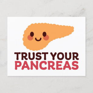 Trust Your Pancreas – Cute Smiling Organ Design Holiday Postcard