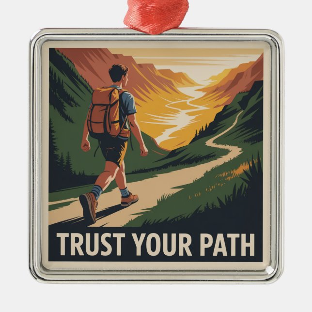 Trust Your Path Metal Tree Decoration (Front)