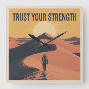 Trust Your Strength Square Wall Clock