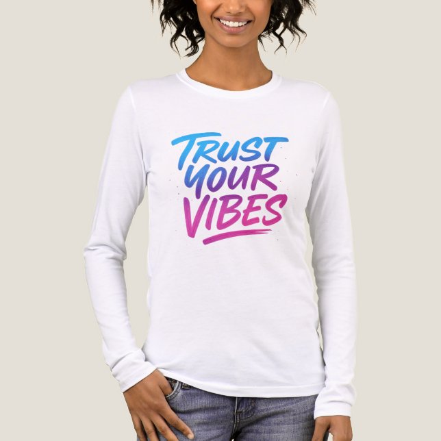 "Trust Your Vibes – Neon Graffiti Tee" Tri-Blend Shirt (Front)