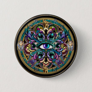 Trust Yourself ~ The Eyes of the World Mandala 6 Cm Round Badge