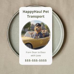 Trusted Animal Transport Service Pet Taxi Service Business Card