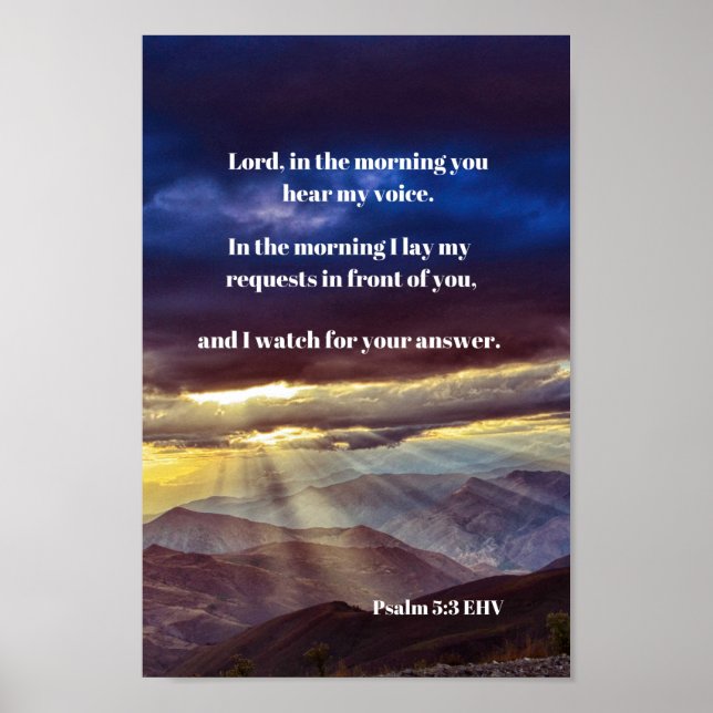Trusting God Bible Verse Psalm 5 Poster (Front)