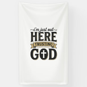 Trusting God Christian Quote Vintage T-Shirt Banner