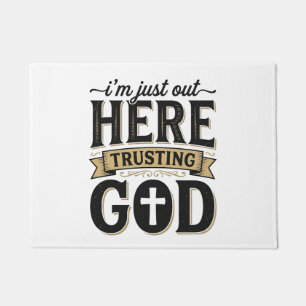 Trusting God Christian Quote Vintage T-Shirt Doormat