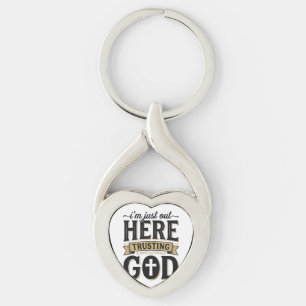 Trusting God Christian Quote Vintage T-Shirt Key Ring