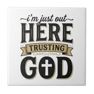 Trusting God Christian Quote Vintage T-Shirt Tile