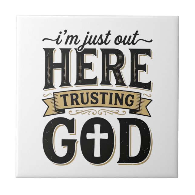 Trusting God Christian Quote Vintage T-Shirt Tile (Front)