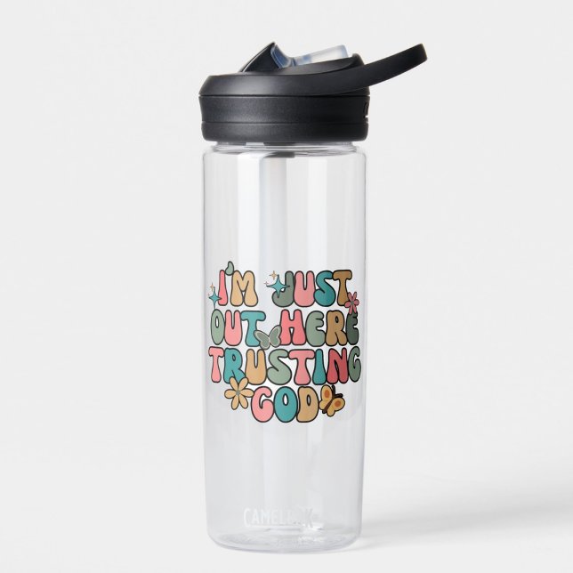 Trusting God Retro Christian Custom-Cut Vinyl Water Bottle (Creator Uploaded)