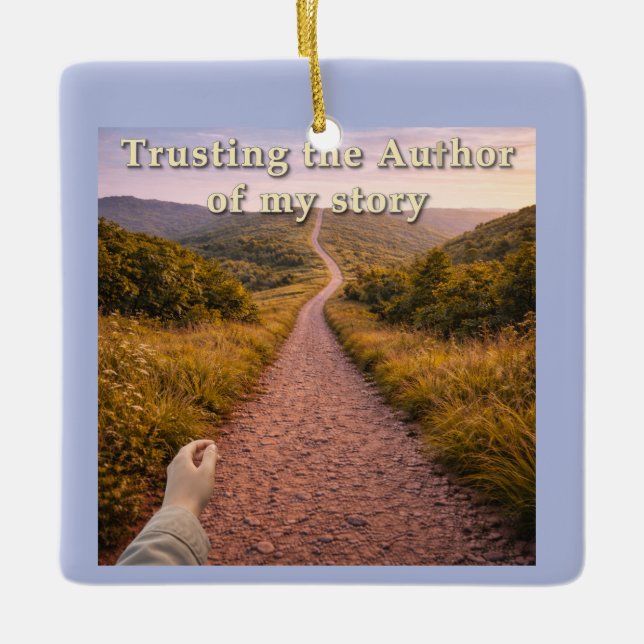 Trusting the Author Ceramic Ornament (Front)