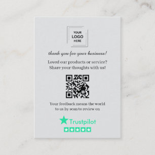 Trustpilot QR Review Customer Feedback Insert Card