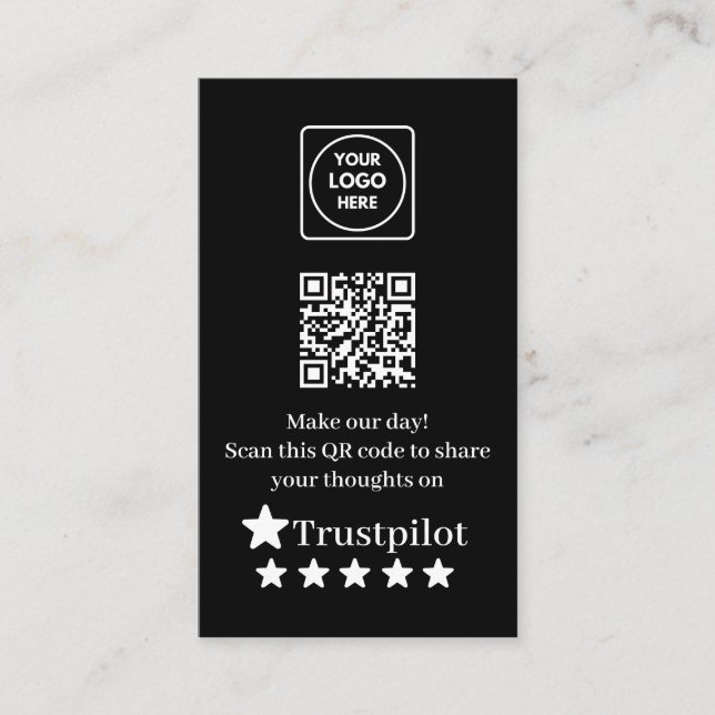 Trustpilot Review QR Business Card (Front)