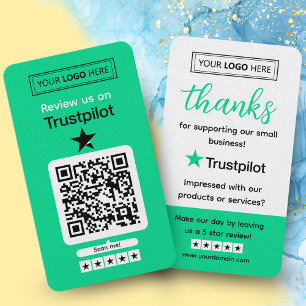 Trustpilot Review Request with Scannable QR Code Business Card