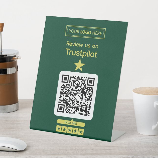 Trustpilot Review Request with Scannable QR Code Pedestal Sign (In SItu)
