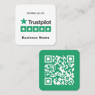 Trustpilot Reviews Business QR Code Minimal Square Business Card