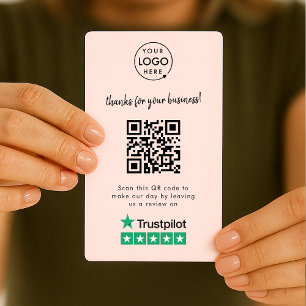 Trustpilot Reviews   Business Review Us Pink QR Business Card