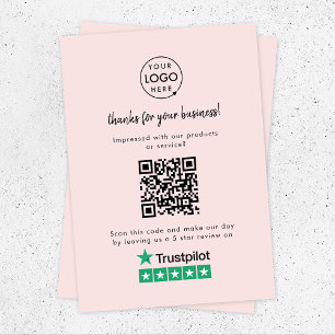 Trustpilot Reviews   Business Review Us Pink QR Enclosure Card