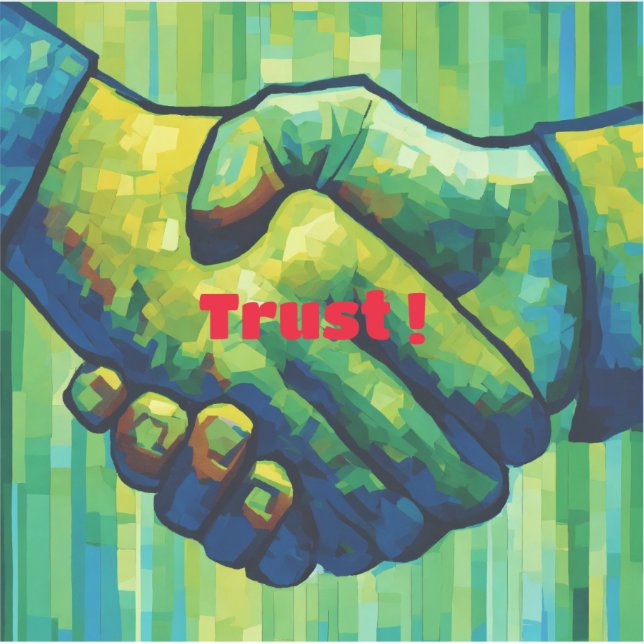 "TrustTouch: A Handshake in Sticker Form" (Front)