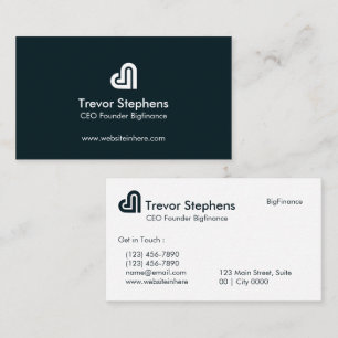 Trustworthy Bold Modern BigFinance Sleek Elegant Business Card